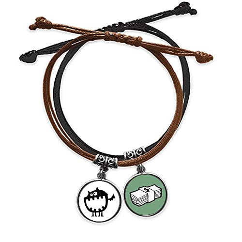 Bestchong Universo y Alien Boca Grande Monstruo Pulsera Cuerda Mano Cadena Cuero Dinero Pulsera