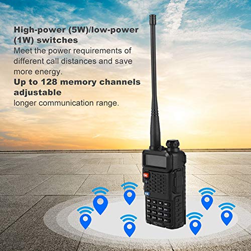 BF-F8 + Nueva actualización walkie talkie UHF VHF banda dual transceptor de largo alcance para exteriores, con función VOX y linterna(EU)