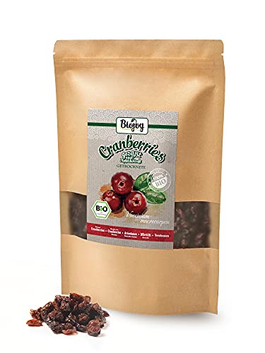 Biojoy Arándanos rojos BÍO, dulzura de fruta natural, Vaccinium macrocarpon (1 kg)