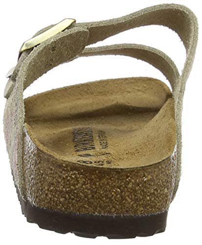 Birkenstock Arizona, Sandalias de Punta Descubierta Mujer, Beige (Flower Crush Beige Flower Crush Beige), 38 EU