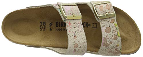 Birkenstock Arizona, Sandalias de Punta Descubierta Mujer, Beige (Flower Crush Beige Flower Crush Beige), 38 EU