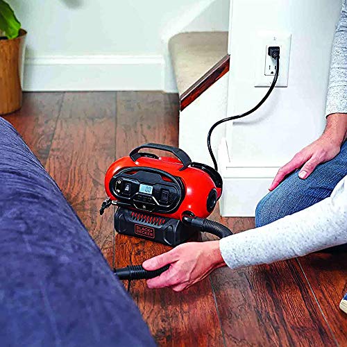 Black+Decker BDCINF18N-QS - Compresor de aire 160 PSI, corriente CA/CC 230V/12V y corriente CC para baterías 18 V