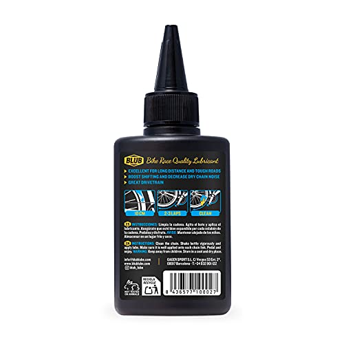 BLUB Lubricante Wet Cadenas Bicicleta 120 ml, Grasa Cadenas MTB, Aceite para Cadenas de Bicicletas, Grasa MTB, Lubricante para Condiciones Húmedas, Azul