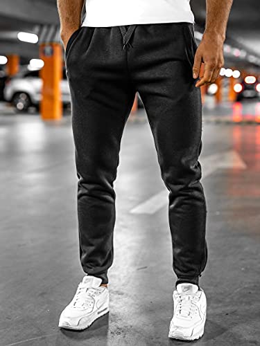 BOLF Hombre Pantalón Deportivo Pantalones De Chándal Jogger Pantalones Holgados de Deporte Running Entrenamiento Fitness Jogging Slim fit Estilo Urbano XW01 Negro L [6F6]