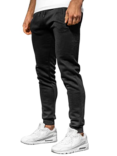 BOLF Hombre Pantalón Deportivo Pantalones De Chándal Jogger Pantalones Holgados de Deporte Running Entrenamiento Fitness Jogging Slim fit Estilo Urbano XW01 Negro L [6F6]