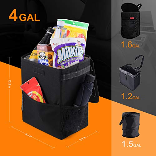 Bolsas para Maletero del Coche,TAOPE Papelera para Coche 15 L, Organizador Maletero Coche Impermeable, Cubo de Basura Plegable con Tapa y Bolsillo Lateral de Red para Coche, SUV, Camión, Minivan, Auto