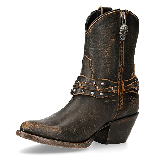 Botas vaqueras de mujer Tejanas Western Cowboy Vintage Marrón NEW ROCK Brown Woman Boots Texas M.WSTM005-S2 (numeric_37)