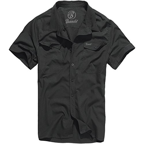 Brandit Roadstar Shirt Camisa, Schwarz, XXL para Hombre