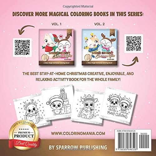 Bright Shine Christmas Lights – A Shine Bright Christmas Coloring Book (Vol.1): 35 Unique Coloring Pages | Christmas Activity Book, Christmas gift for ... Bright Christmas Coloring Books for Kids)