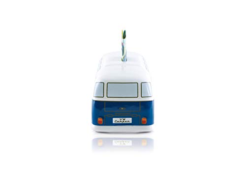 Brisa VW Collection - Volkswagen Furgoneta Hippie Bus T1 Van Hucha Vintage de Cerámica en Caja de Regalo, Caja de Dinero Reutilizable, Alcancía como Souvenir (Escala 1:22/Azul clásico)