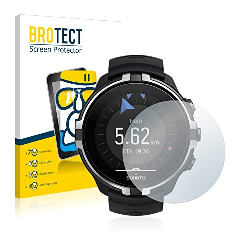 BROTECT Protector Pantalla Cristal Compatible con Suunto Spartan Sport Wrist HR Baro Stealth Protector Pantalla Vidrio - Dureza Extrema, Anti-Huellas