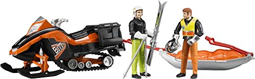 BRUDER - Snowmobil con conductor y trineo con esquiador - escala 1:16 - 63100