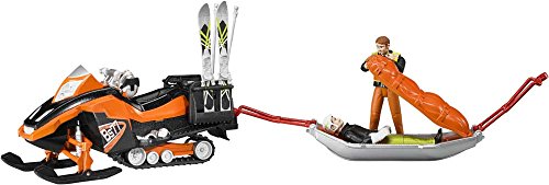 BRUDER - Snowmobil con conductor y trineo con esquiador - escala 1:16 - 63100