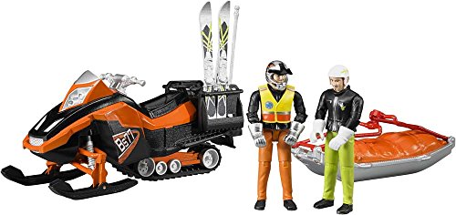 BRUDER - Snowmobil con conductor y trineo con esquiador - escala 1:16 - 63100