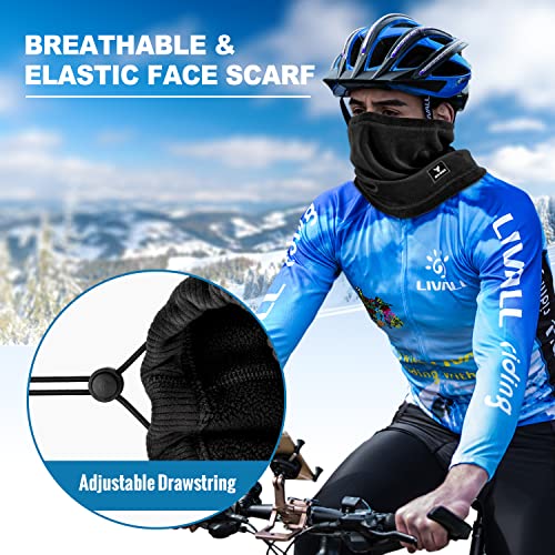 BTNEEU Calentador de Cuello para Hombre Mujer Braga para Cuello Invierno Térmico Lana Bufanda Cuello Moto Tubular Cuello Ciclismo Multifuncional Máscara Gorro de Esquí Correr Deporte (Negro)