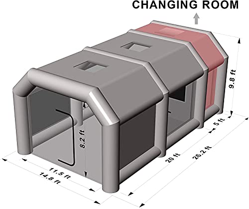 BuoQua Cabina de Pintura Inflable 8 x 4 x 3 M Carpa Hinchable para Coche Tienda Inflable Cabina de Estacionamiento de Pintura Tienda Inflable de Campaña Cabina Inflable para Pintar el Coche