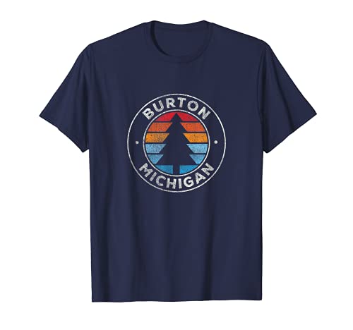 Burton Michigan MI Vintage Graphic Retro 70s Camiseta