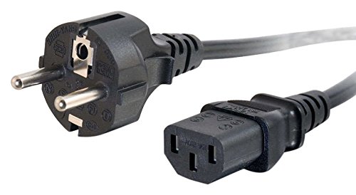 C2G 0.5m Universal Power Cord - Cable (0,5 m, Male Connector/Female Connector, Negro)