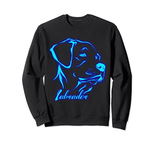 Cabeza de Perro Labrador Azul Vista Lateral Sudadera