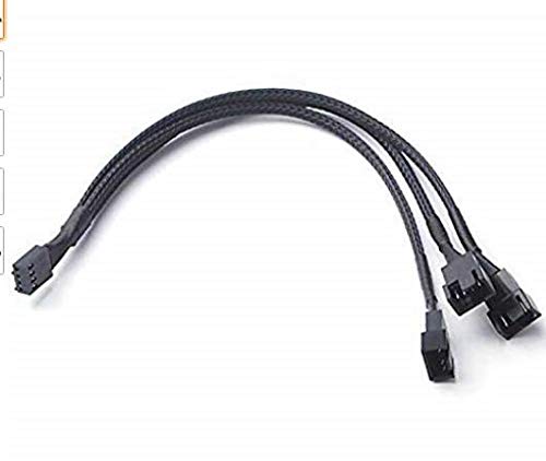 Cable de extensión del divisor del ventilador PWM de 4 pines Cable del divisor negro Cable y adaptador del ventilador, convertidor 1 a 3 del cable de alimentación del ventilador de la computadora PC