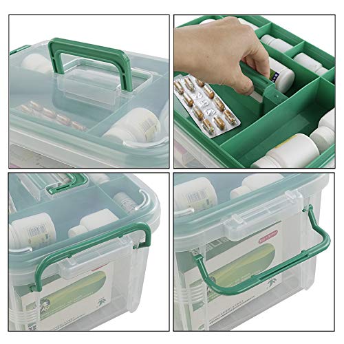 Cadine Plástico Caja de Primeros Auxilios Médicos, Caja de Medicina