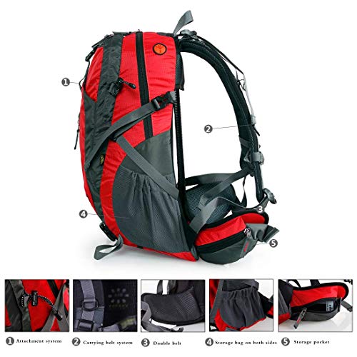 Cajolg Mochila de Senderismo Grande, Mochila de Camping Resistente al Agua Mochilas de Viaje al Aire Libre para Mujer Hombre Mochila,G,40L