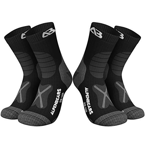 Calcetines de senderismo premium de lana merino - [2 pares] - Calcetines de trekking profesionales para senderismo - Calcetines para caminar, señoras, caballeros y niños - Calcetines funcionales