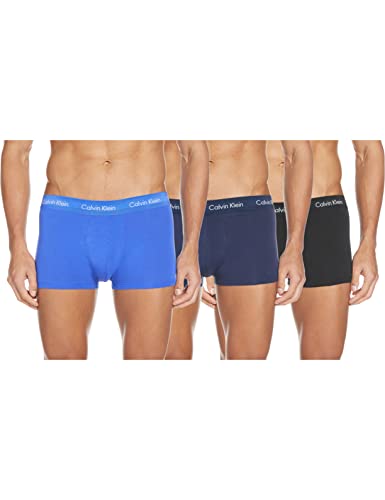 Calvin Klein 3 Pack Trunks-Cotton Stretch Bóxers, Azul (Black/Blue Shadow/Cobalt Water DTM WB 4Ku), XL (Pack de 3) para Hombre