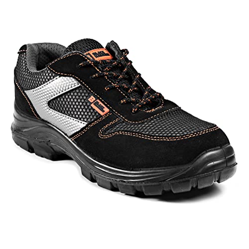 Calzado Deportivo Masculino de Seguridad con Puntera Ultraligera de Zapatos de Trabajo al Tobillo Kevlar S1P SRC 1997 Black Hammer Black Hammer (44 EU)