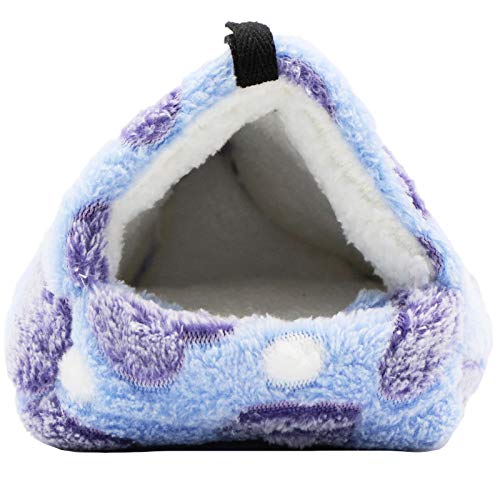 Cama para Animales Pequeños Portátil Casa de Invierno de Peluche, Algodón, Cama para Nido, Multifuncional con Esterilla Extraíble, Cueva para Hámster, Cobaya, Chinchilla, Ardilla, Erizo.