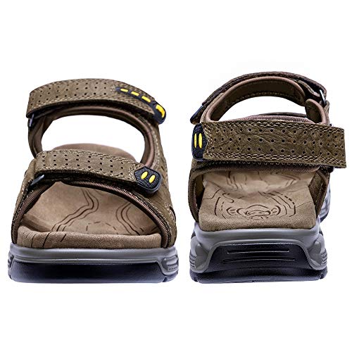 CAMEL CROWN Sandalias Hombre Senderismo Verano Cuero Sandalias Deportivas Trekking Outdoor Montaña Playa Sandalia para Hombres