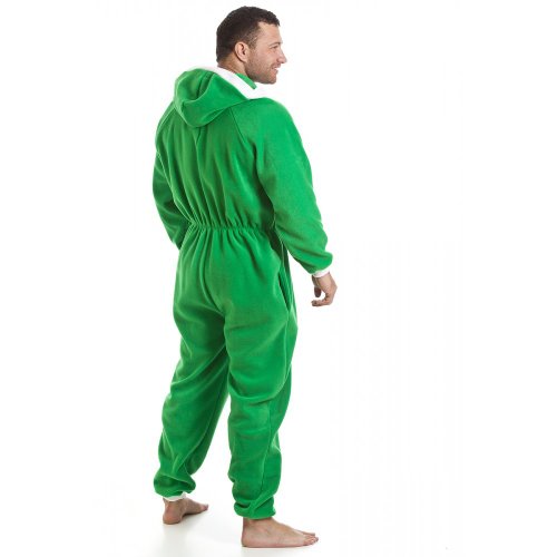 Camille Hombres Llano Encapuchado Onesies XXL Green Elf