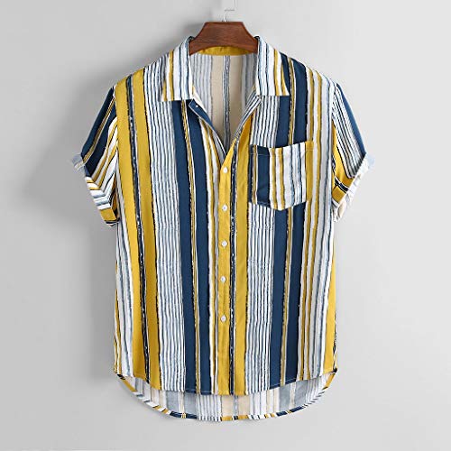 Camisa Hawaiana Hombre Manga Corta Estampadas Cuello de Solapa Camisas Hombres Casual Verano Tallas Grandes Tops Blusa Originales de Vestir 2021 Shirt Algodon Barata