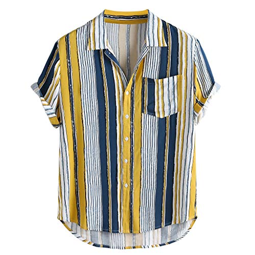 Camisa Hawaiana Hombre Manga Corta Estampadas Cuello de Solapa Camisas Hombres Casual Verano Tallas Grandes Tops Blusa Originales de Vestir 2021 Shirt Algodon Barata