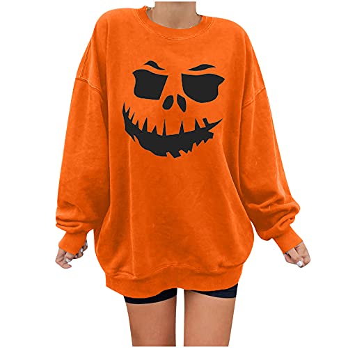 Camiseta de Manga Larga para Mujer Informal Camiseta Camiseta Luminosa de Halloween para Mujer Camiseta para Correr Nocturna Informal de Manga Larga Verde Fluorescente Luminosa Tops