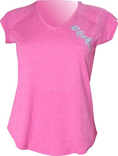 Camiseta Deportiva Woman Manga Corta Ekeko Timanfaya. Camiseta Efecto Algodon extrasuave. (M, Rosa)