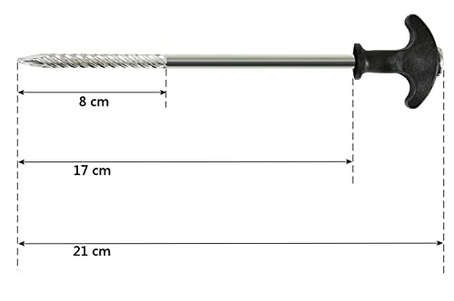 CampFeuer - Piquetas en T, piquetas, piquetas para tienda de campaña, tienda de pesca y cenador, selección en cantidad y longitud (10 unidades de 20 cm)