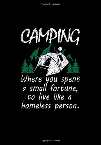 Camping where you spent a small fortune to live like a homeless person: Journal 6 x 9, 100 Page Blank Lined Paperback Journal/Notebook