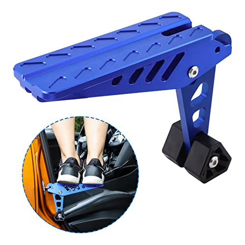 CarBole Pedal plegable puerta vehículo escalera plegable puerta coche, soporte pies en el pedal gancho pestillo, ajuste universal para mayoría SUV, JEEP, camiones, furgonetas, mini vehículo (azul)