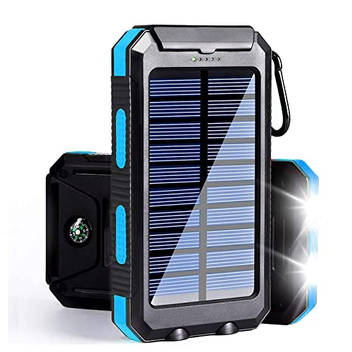 Cargador Solar para Movil Portatil - Impermeable Batería Externa Solar, Wireless Cargador Solar, Powerbank Solar Banco Energía, Power Bank Solar Carga Rápida, Cargador Solar Portátil Teléfono