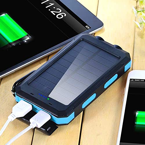 Cargador Solar para Movil Portatil - Impermeable Batería Externa Solar, Wireless Cargador Solar, Powerbank Solar Banco Energía, Power Bank Solar Carga Rápida, Cargador Solar Portátil Teléfono