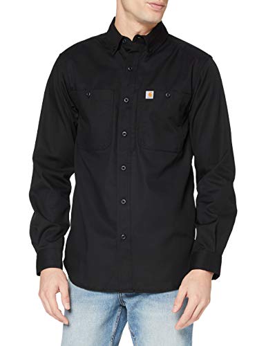 Carhartt Rugged Professional Long-Sleeve Work Shirt Camiseta, Black, XL para Hombre