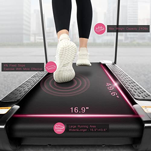 Caroma Cinta de Correr Plegable Portátil, 750 W Cinta de Correr para Hogar con MP3 Bluetooth & App, Velocidad hasta 14 km/h, Máquina Fitness de 12 Programas & Pulsómetro, 110kg de Peso Máximo (Negro)