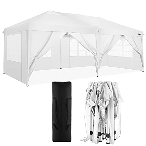 Carpa 3x6 Cenador Plegable pergola Plegable Impermeables Carpas de Jardin, para Exteriores, de Alto Rendimiento, con 6 Paredes Laterales