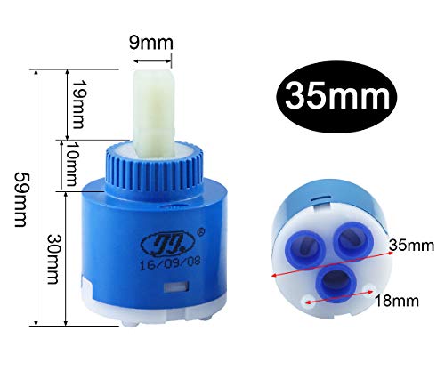 Cartucho de Cerámica Válvula de Grifo Monomando 35mm para Grifo Monomando de Baño, Lavabo, Ducha, Cerámica(35mm)