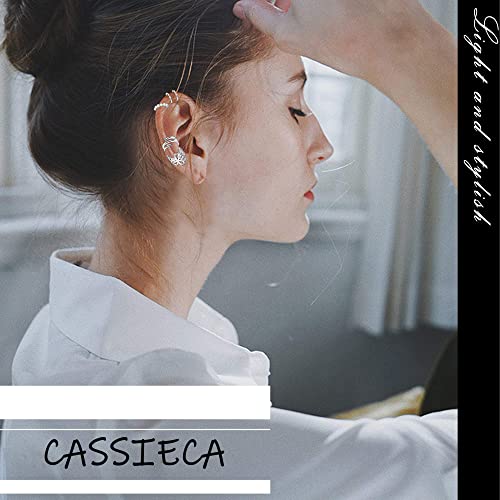 CASSIECA 20Pcs Clips de Oreja Puño de Oreja Clip sin Perforación Pendientes de Cartílago para Hombres y Mujeres No Piercing Pendientes Aro de Oreja sin Perforación Puños de Oreja Clips de Cartílago