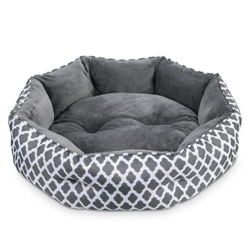 CatRomance Cama Gato y Perros Pequeños de Cálida 50cm de Diámetro, Sofá Cama para Mascotas Lavable con Suave Cojín Desmontable para Gatos Pequeño y Grandes, Perros Pequeños, 50x50x15 cm