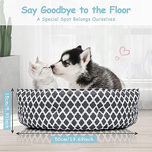 CatRomance Cama Gato y Perros Pequeños de Cálida 50cm de Diámetro, Sofá Cama para Mascotas Lavable con Suave Cojín Desmontable para Gatos Pequeño y Grandes, Perros Pequeños, 50x50x15 cm