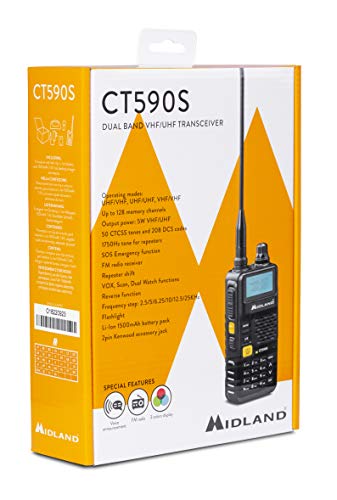 CB Radio VHF/UHF portátil Midland CT590S de Doble Banda Código C1354