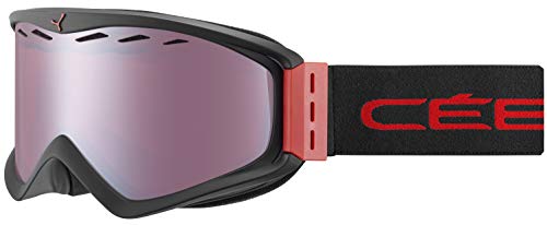 Cébé Infinity OTG Máscaras, Unisex Adulto, Negro/Rojo Mate, L